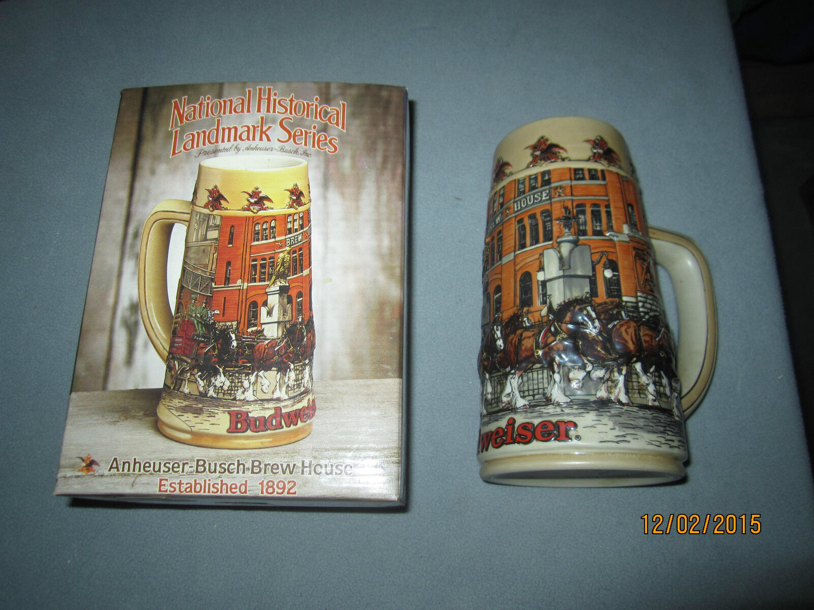 1986 Budweiser National Historical Landmark Series Beer Stein - Brew House 1892