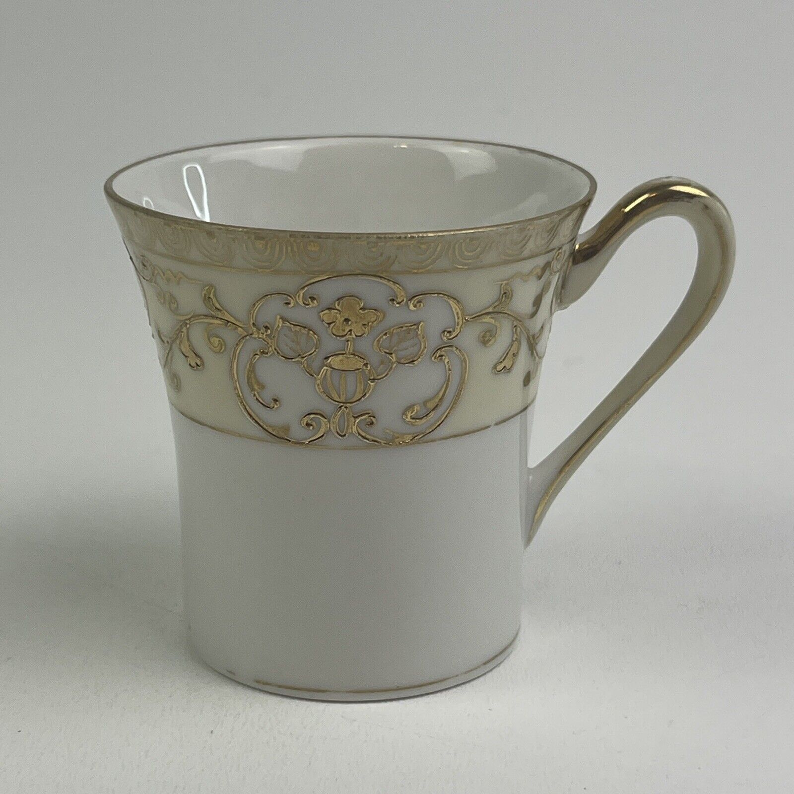 Antique Noritake Demitasse Cup Japan Vintage Hand Painted Gold Filigree