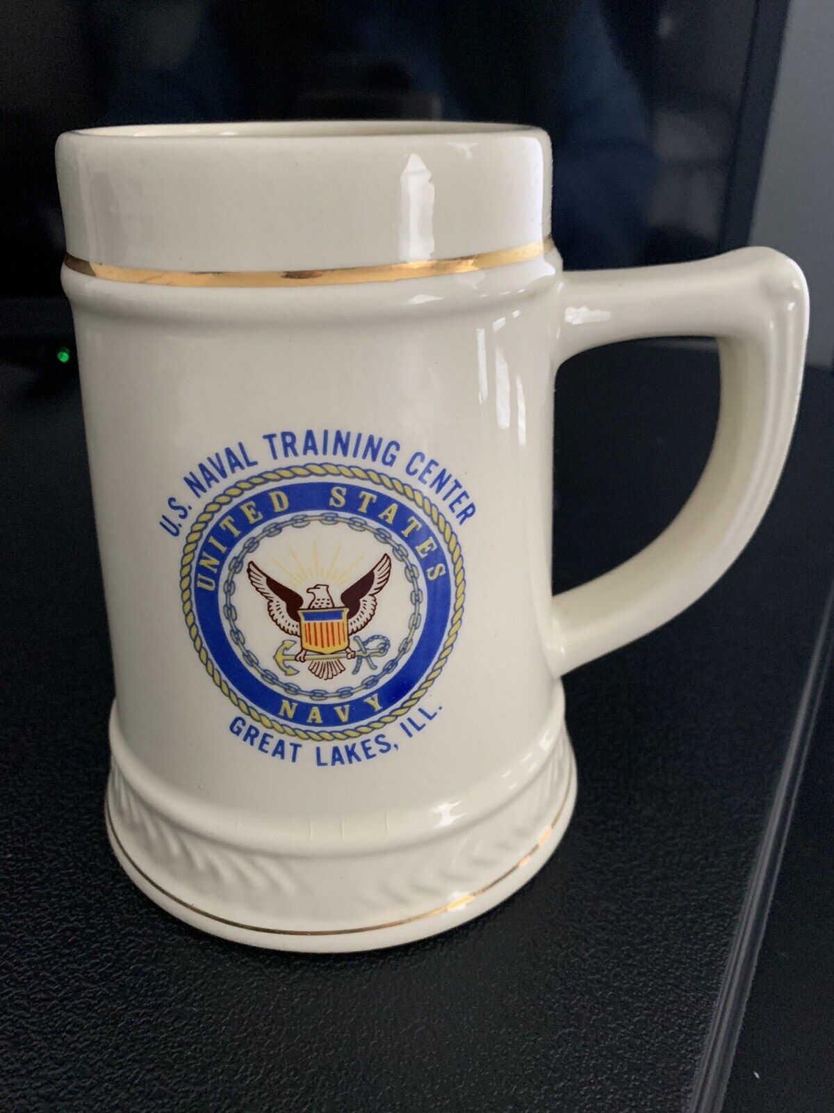 Vintage U.S. Naval Training Center Great Lakes, Ill. beer stein, 6\