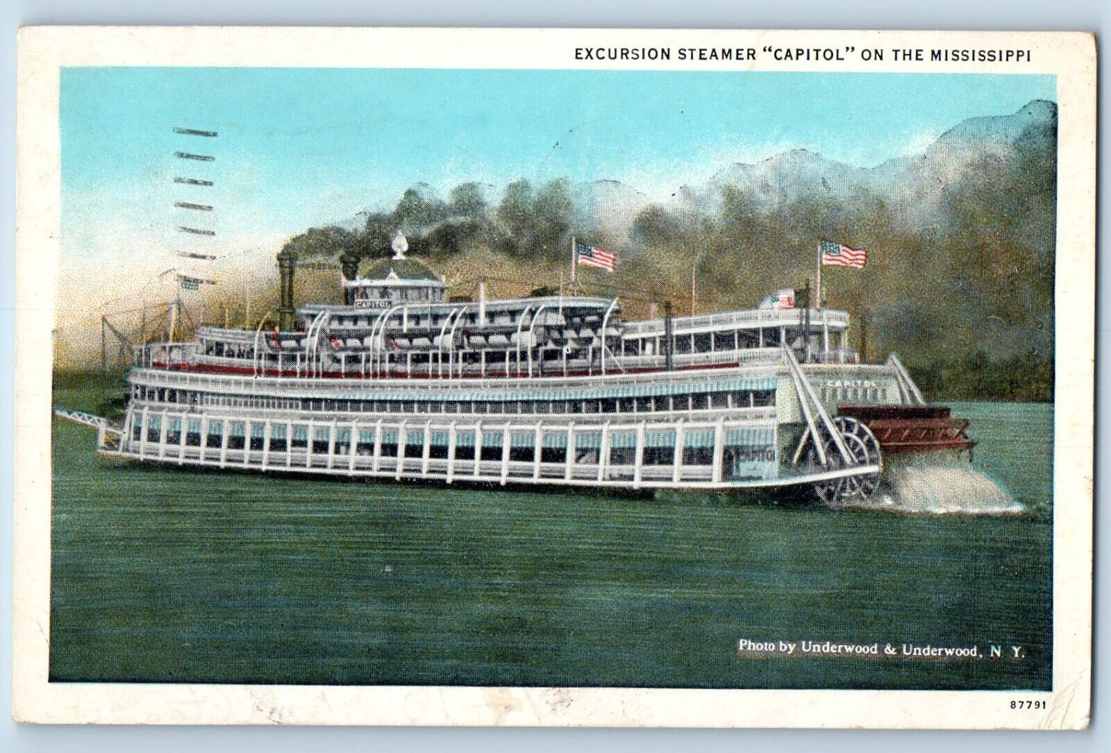 Davenport Iowa IA Postcard Excursions Similar Boats Amusement Tri-Cities  c1935