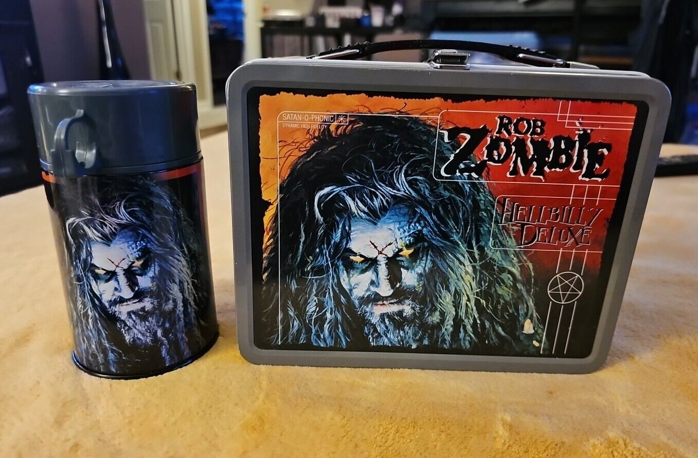 Rob Zombie Hellbilly Deluxe Metal Lunch Box w/ Thermos NECA Vintage 2001