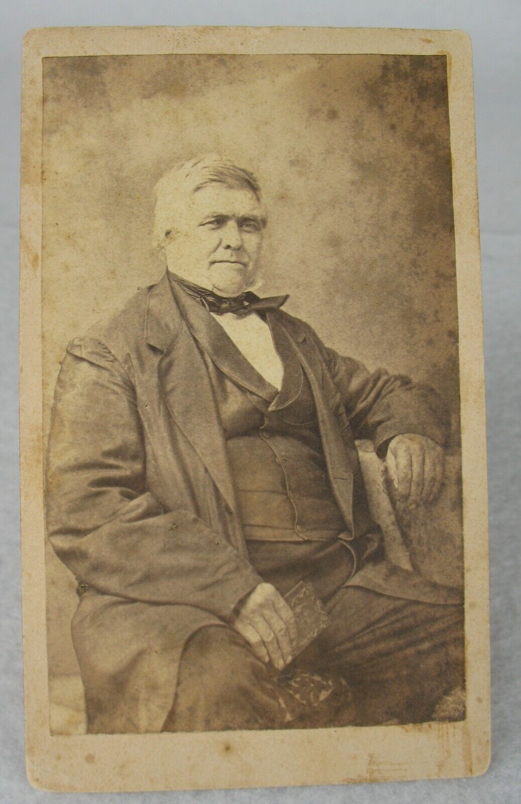 CDV Cabinet Card 1880's Seated Disheveled Old Man Photo
