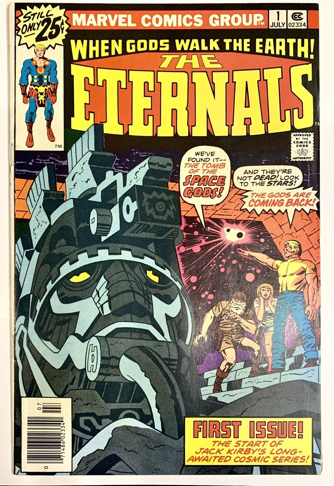 THE ETERNALS #1 NEWSSTAND Jack Kirby Marvel Comics 1976 Bagged Boarded