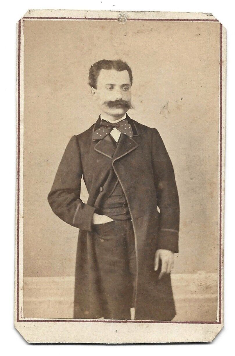 Vintage Old 1860s CDV Photo of The Most French Looking Man You Will Ever See