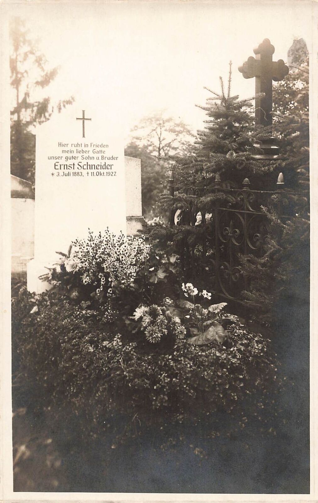 RPPC Burial of Ernst Schneider 1883-1922 Real Photo Postcard 
