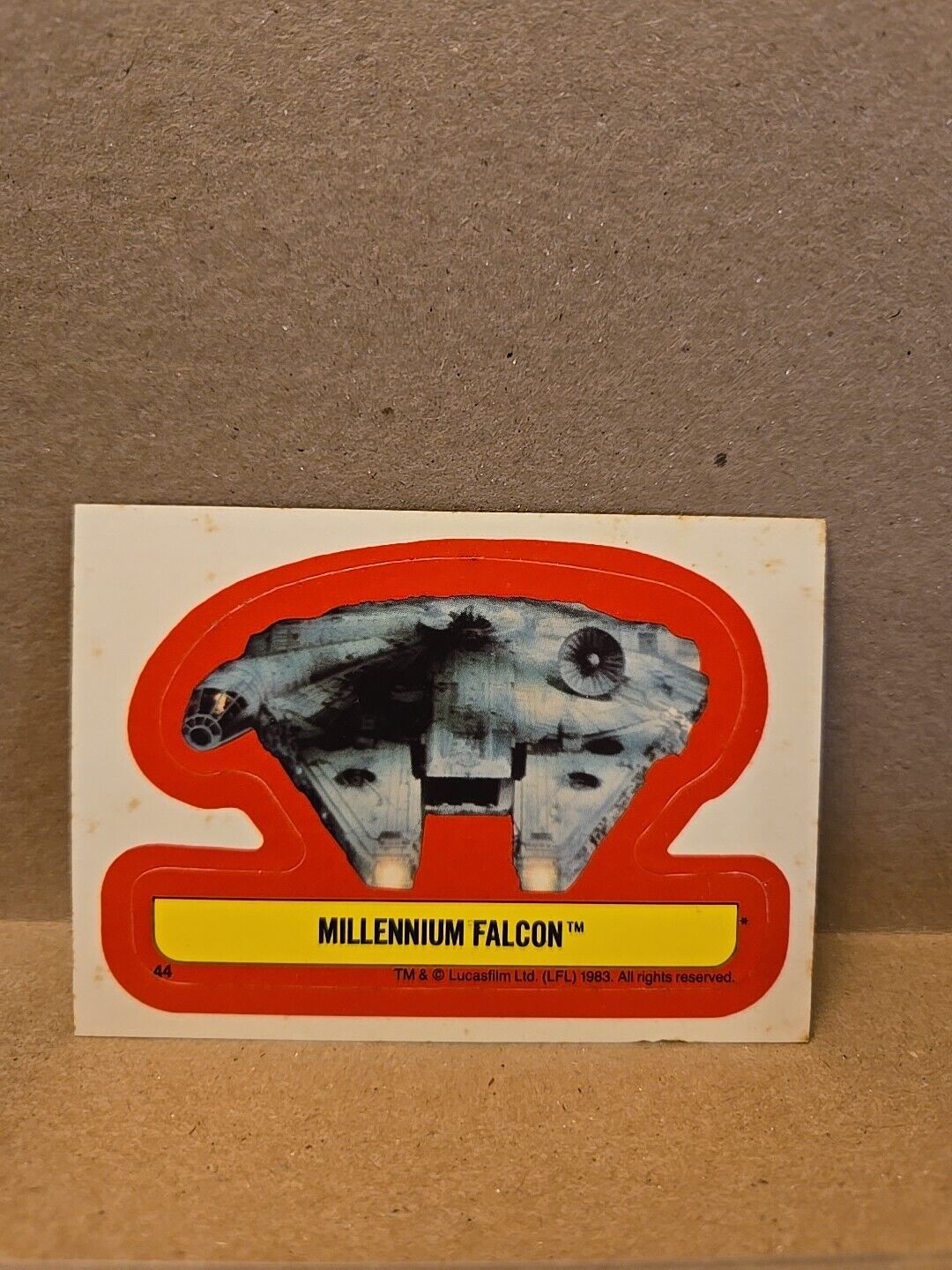 Vintage 1983 Topps Star Wars Sticker White #44 Millenium Falcon VG-EX 