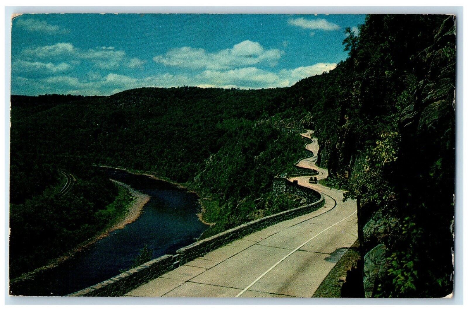 1968 Hawk\'s Nest Road Above Delaware River Near Port Jervis NY Vintage Postcard