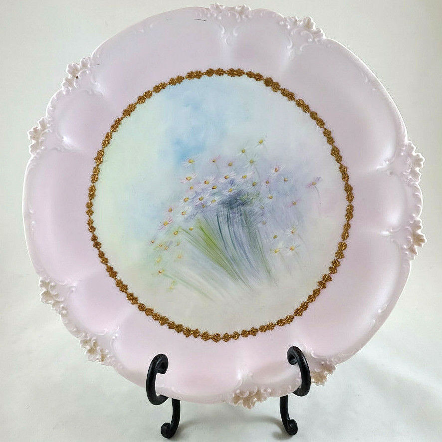 GDA Gerard Dufraisseix & Abbot France Limoges Hand Painted/Pink Floral Gold Chin