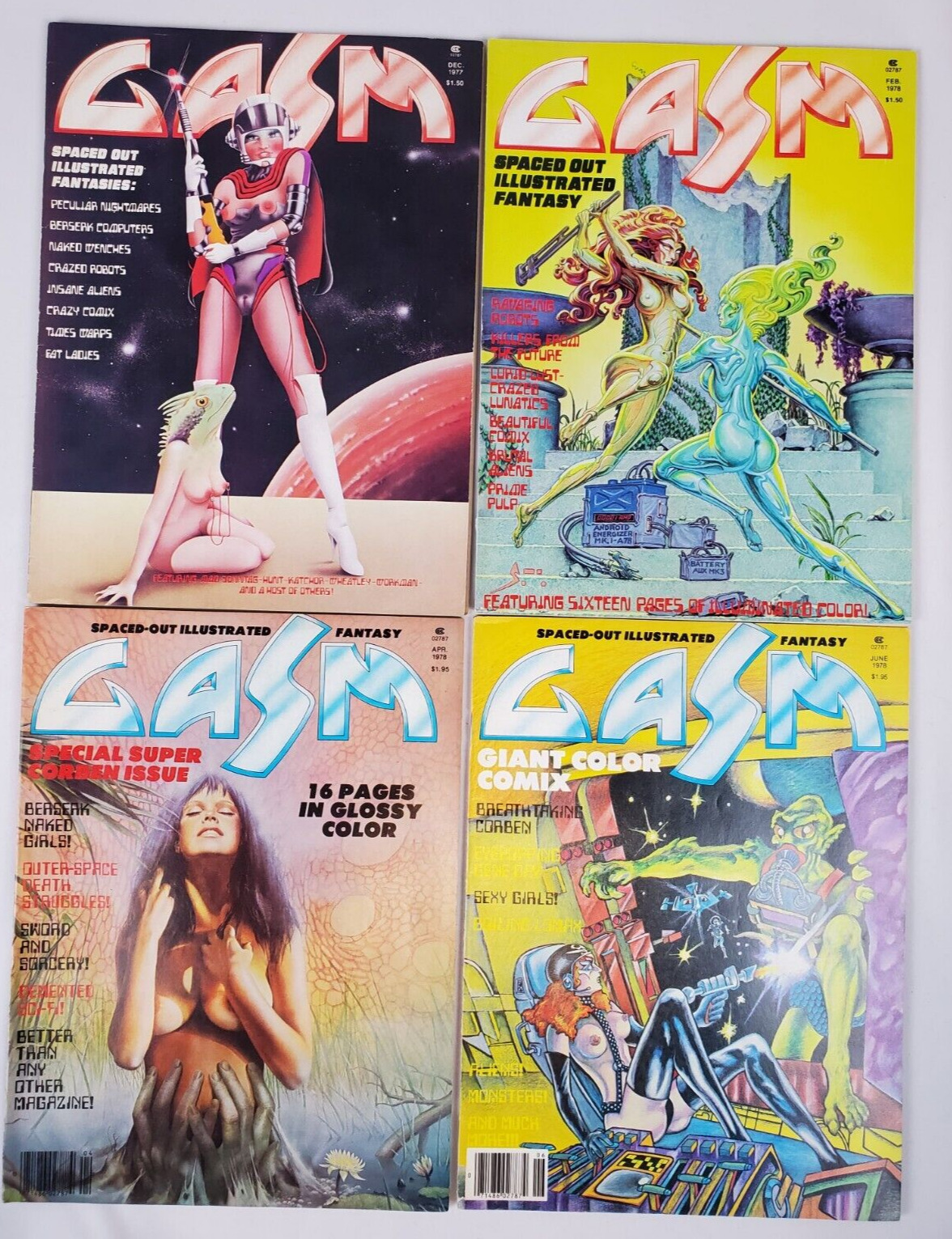 Gasm Magazine Lot of 4 1977 1978 Sci Fi Fantasy