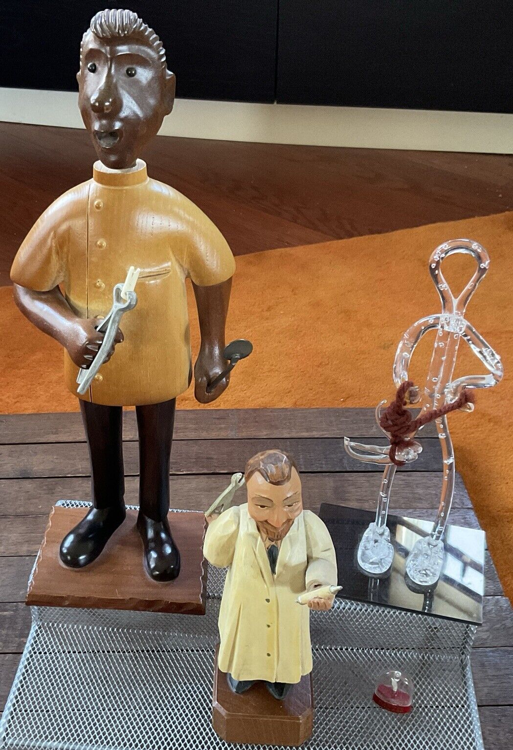 Vintage Lot Dental Statue - Romer 12” Wood w Parts Italy, Denist Tooth Acrylic +