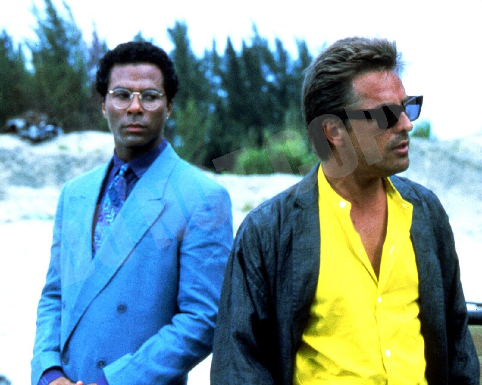 Miami Vice TV Show Johnson Thomas Crockett Tubbs 8x10 Photo FROM ORIGINAL SLIDE
