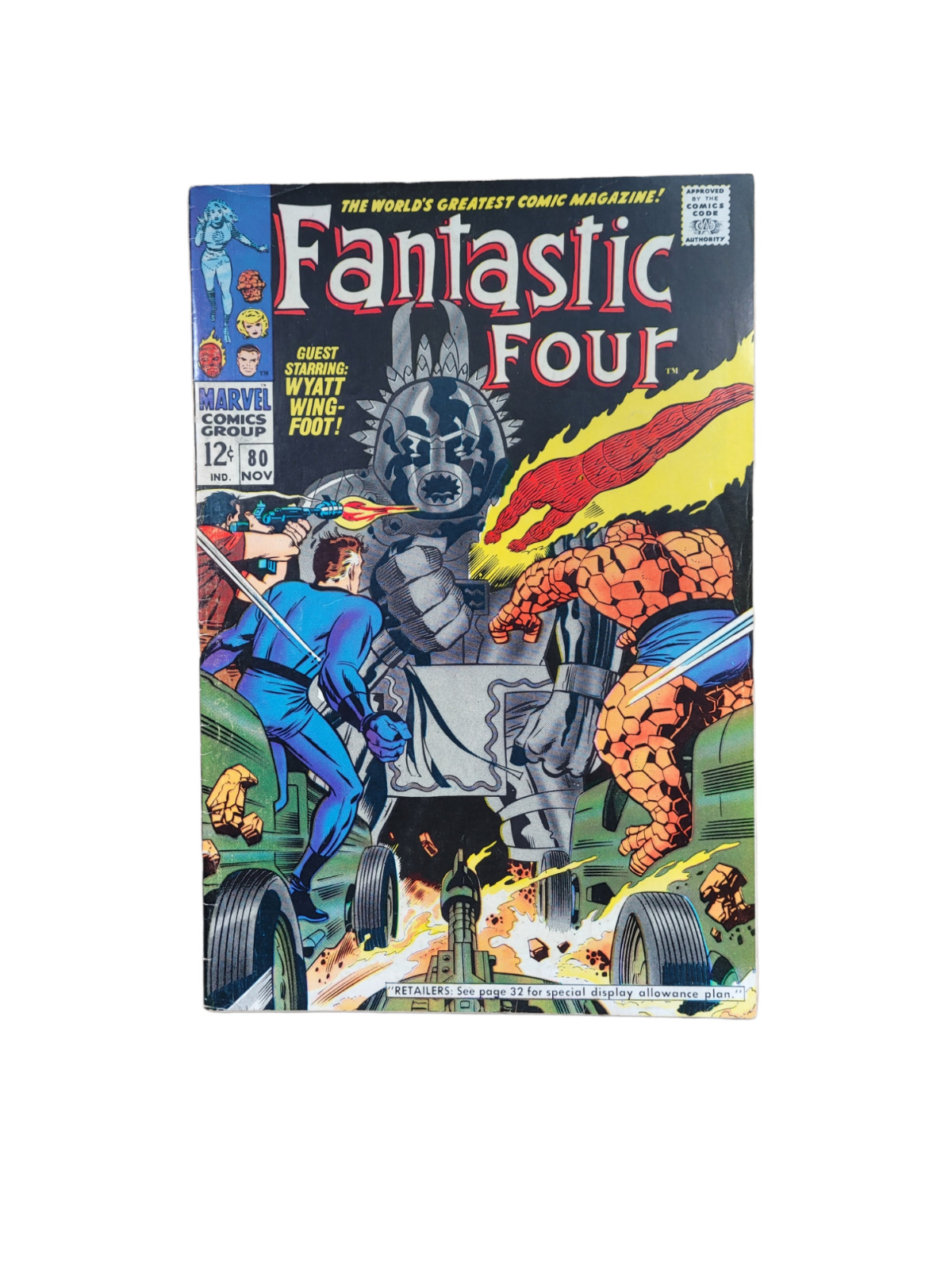 Fantastic Four 80 - 1st Appearance of Silent Fox (Marvel, 1968) FN/FN+ KIRBY RAW