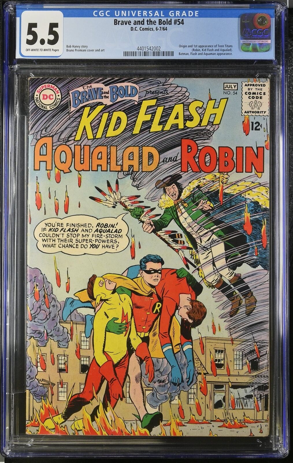 Brave And The Bold #54 CGC FN- 5.5 1st Appearance Teen Titans DC Comics 1964