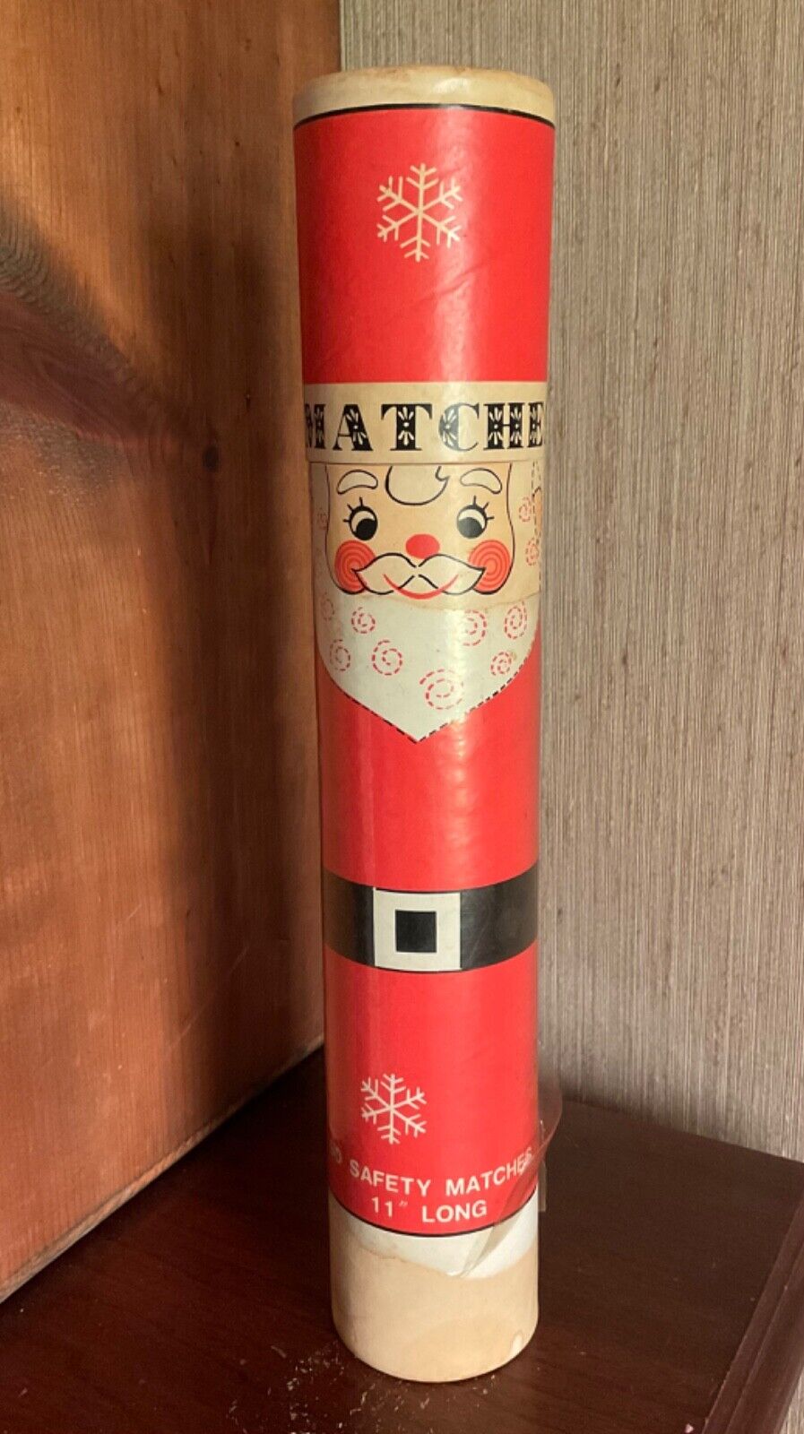 Vintage ?60’s Santa Claus Fireplace Matches Container Christmas