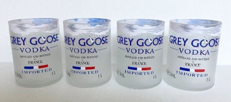 4) 14 oz. Gray Goose Rocks Glasses
