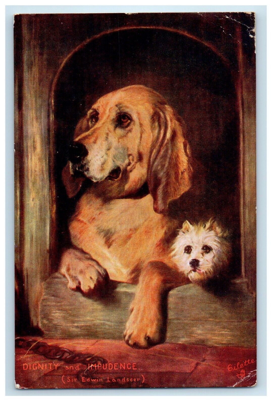 1910 Landseer\'s Pictures, Dogs, Dignity and Impudence Oilette Tuck Art Postcard