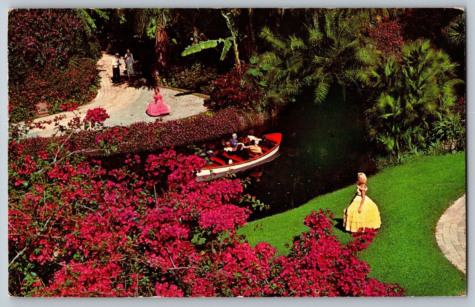 Florida FL - Cypress Garden - Colorful Flowers - Vintage Postcard - Posted