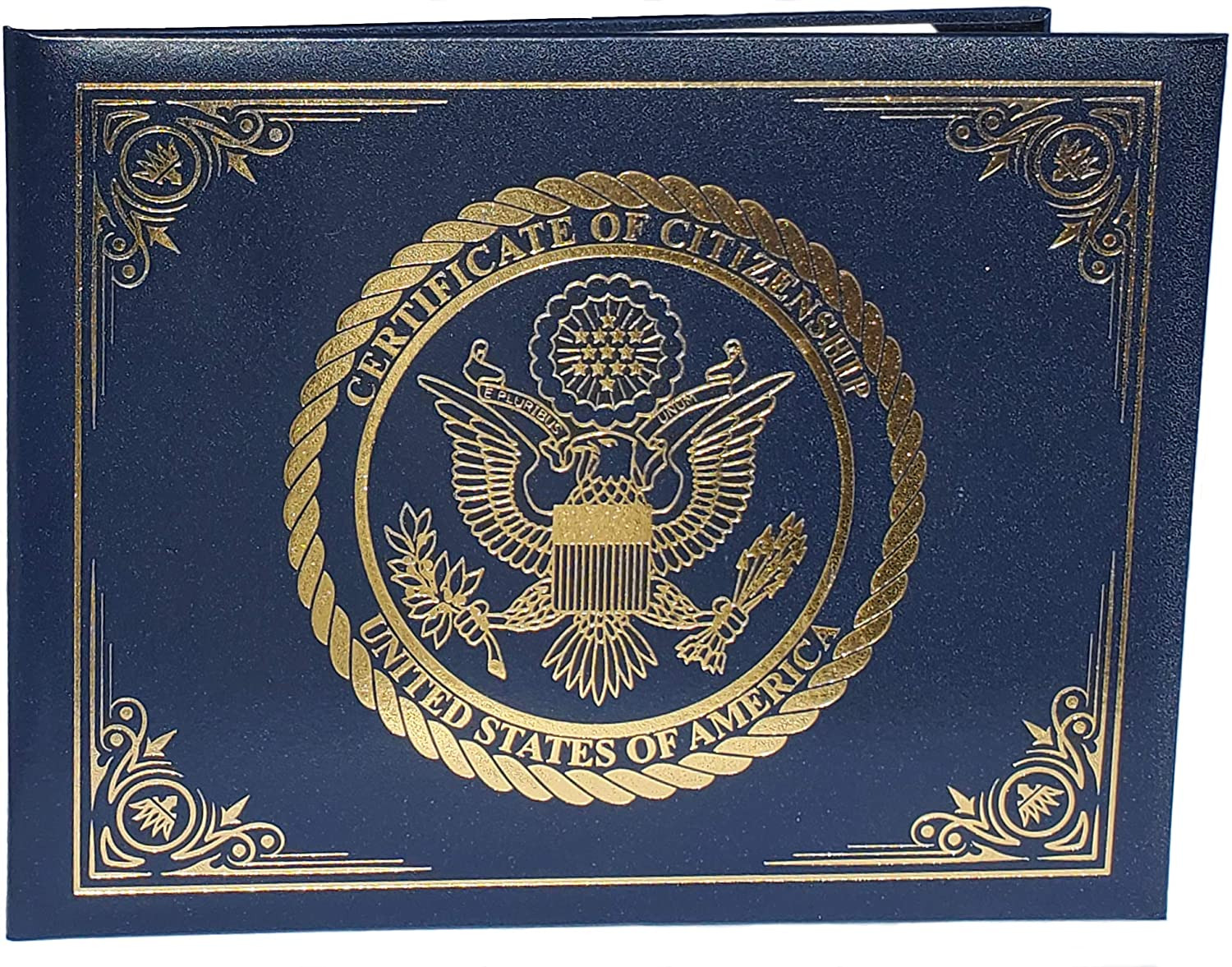 U.S. Citizenship and Naturalization Certificate Holder. Gold American Eagle logo