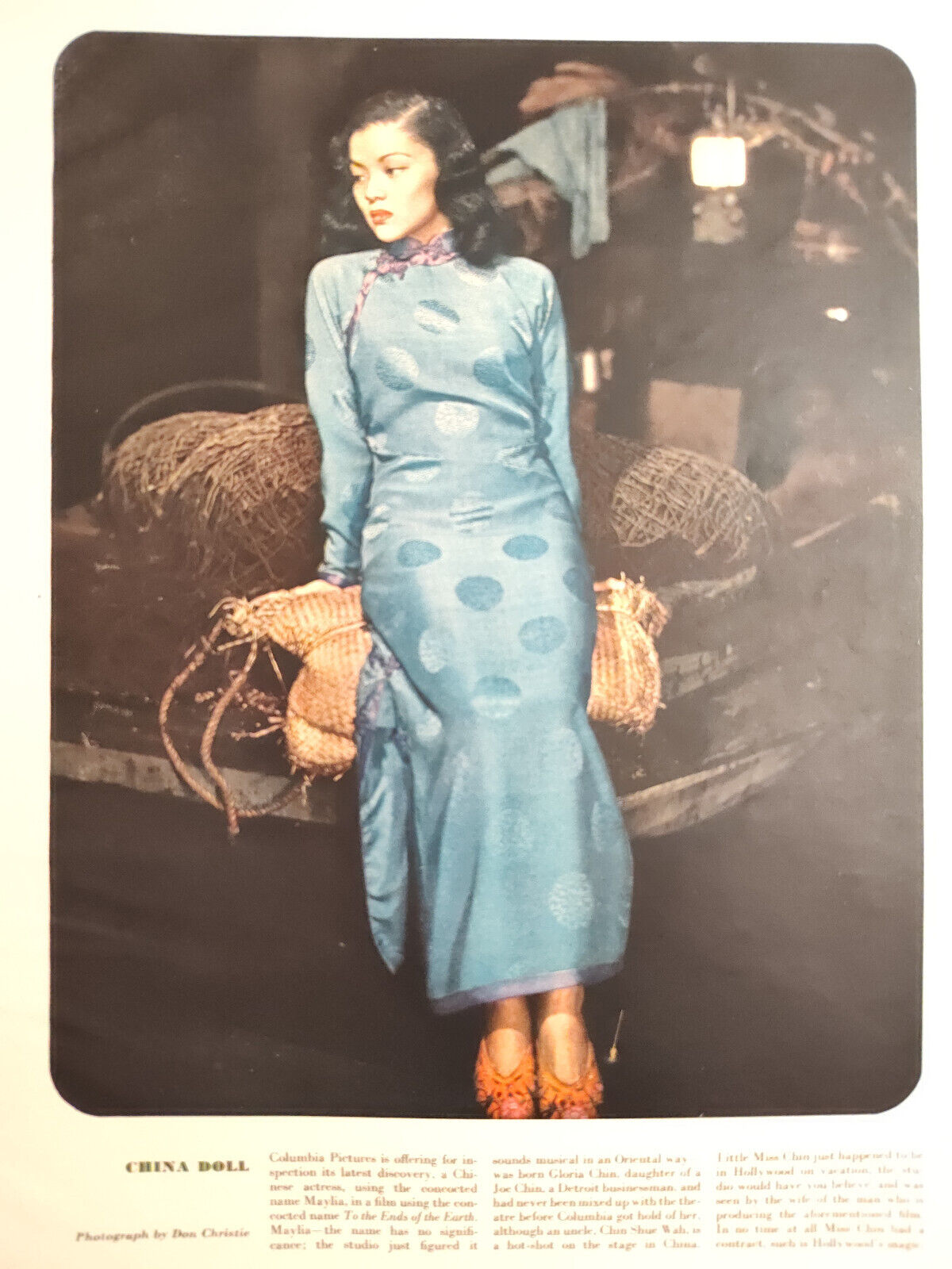 1948 Esquire Art Glorida Chin Maylia Glamour Photograph Glenn Grohe Profile