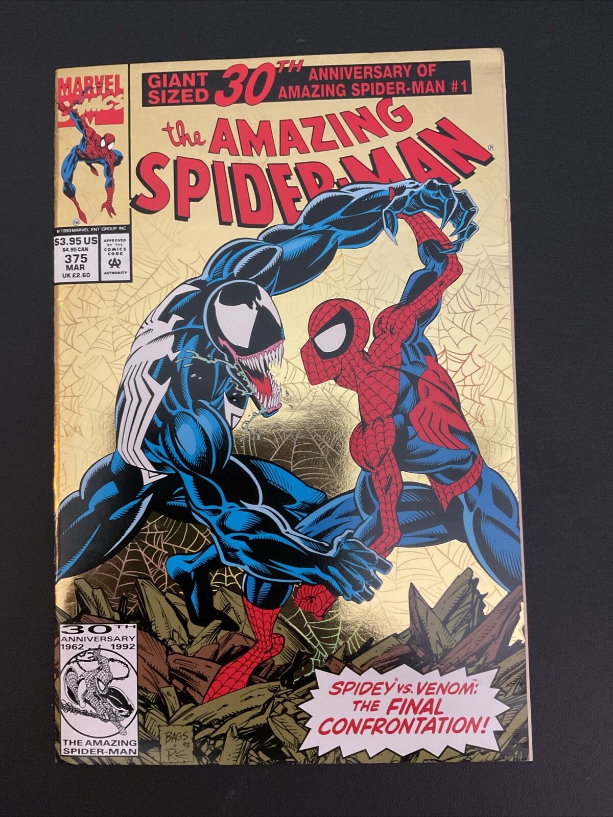 The AMAZING SPIDER-MAN #375 -NM/Mint - 9.8 - KEY ISSUE - 30TH ANNIVERSARY