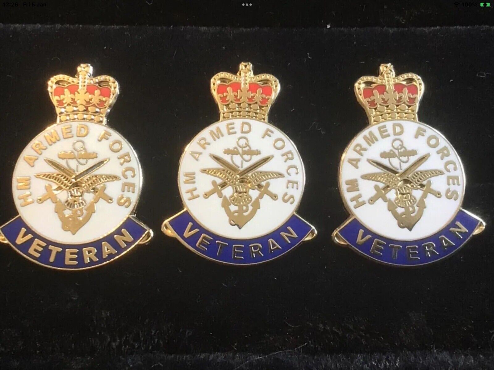 3 x Veterans Badges  Armed Forces Military Pin RAF Royal Navy Army