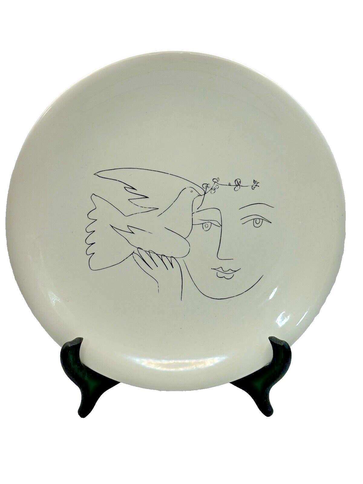 Pablo Picasso Women with Dove Plate Signed Vintage Mid Century Modern Decor