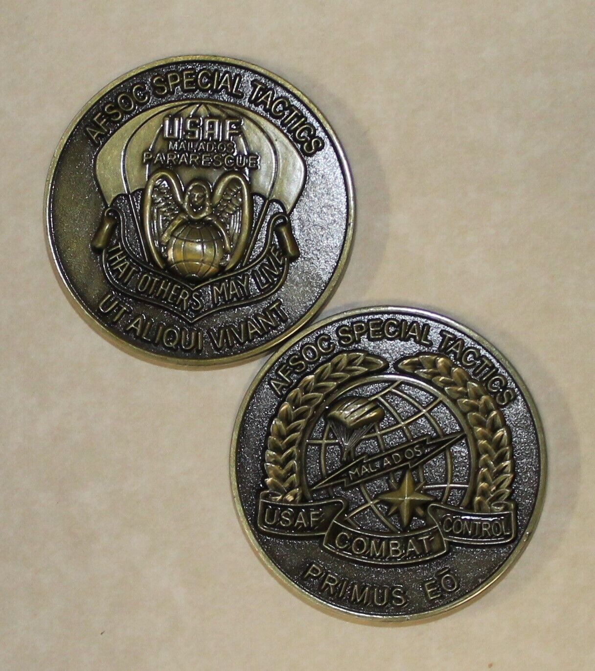 Combat Control Team * Pararescue Special Tactics Air Force Challenge Coin CCT PJ