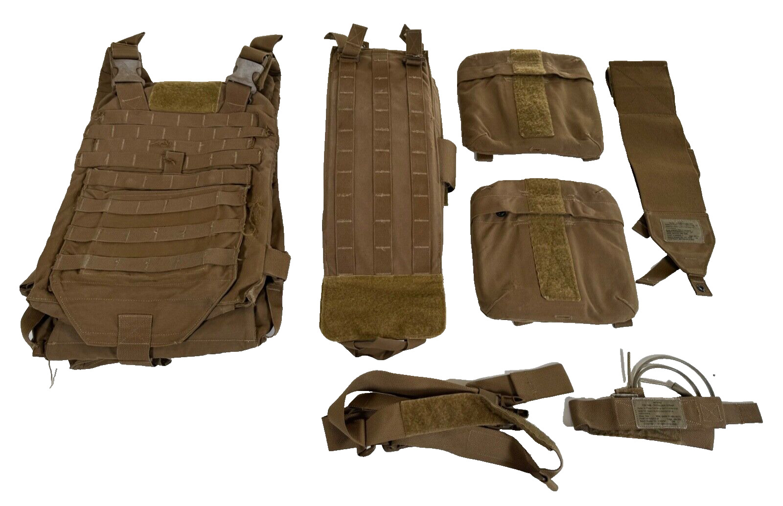 USMC Plate Carrier with Soft Inserts & Side Plate Pockets Coyote Size Medium