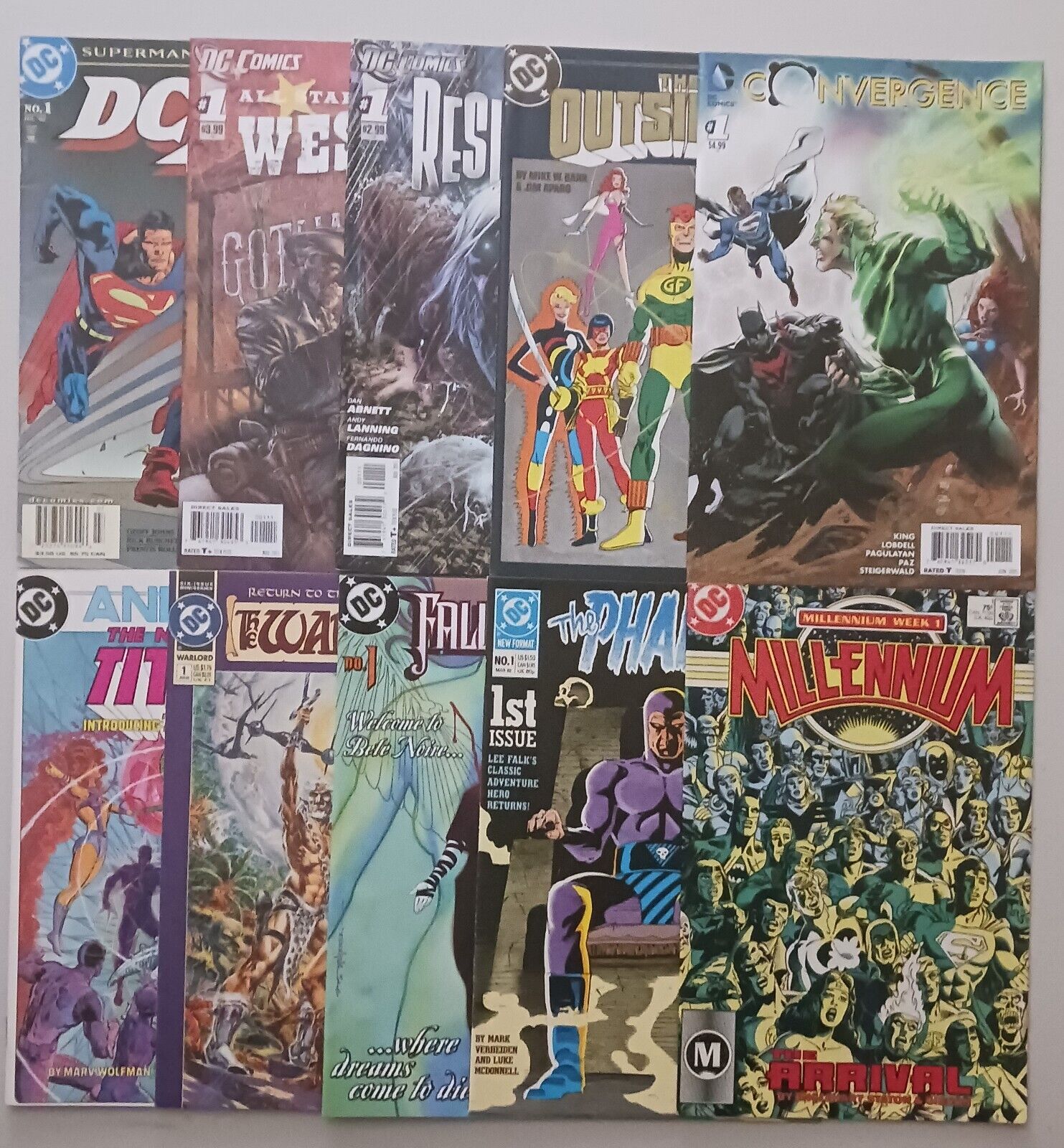 Lot Of 10 DC #1's Convergence, DC Firsts, Millenium PLUS (VF+/NM)