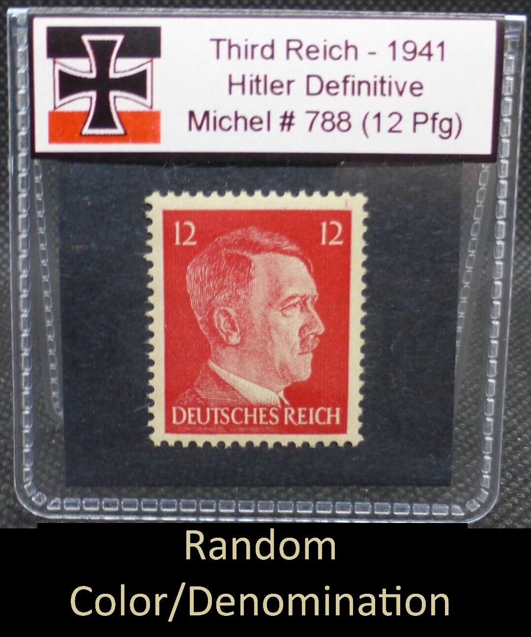 Adolf Hitler 1941 WW2 Reichspfennig Stamp Third Reich Nazi Germany MNH Pfennig