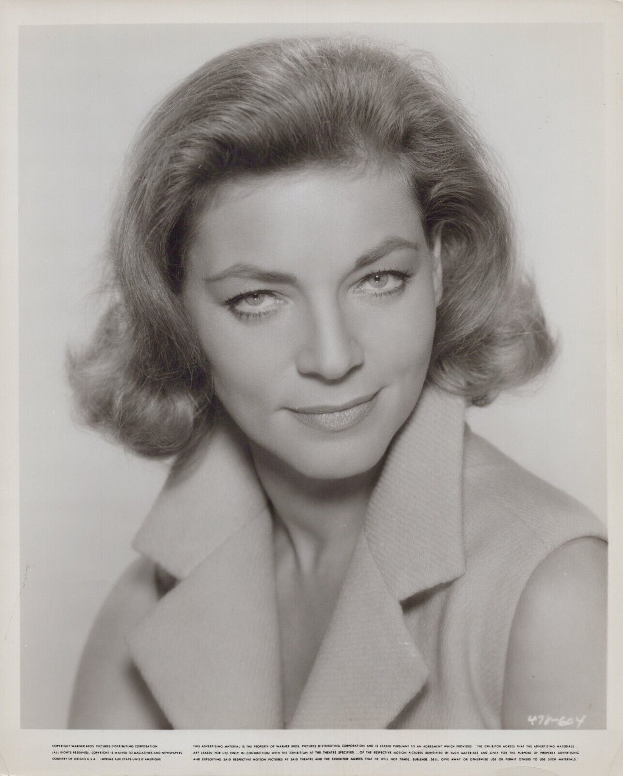 HOLLYWOOD BEAUTY LAUREN BACALL CLOSE-UP STUNNING PORTRAIT 1950s ORIG Photo C34