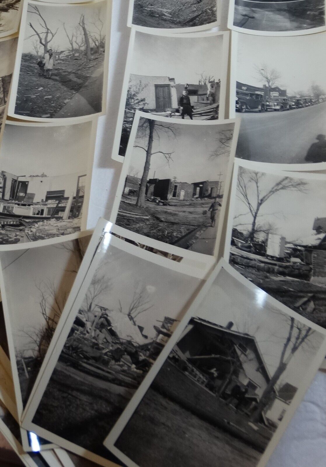 36 Historic B&W Photographs of Columbus Kansas Tornado Aftermath March 1938 +