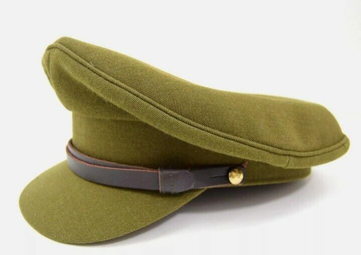 British Army 1940's Khaki Peak Cap WWII Officers Style Dress Uniform Hat WW2