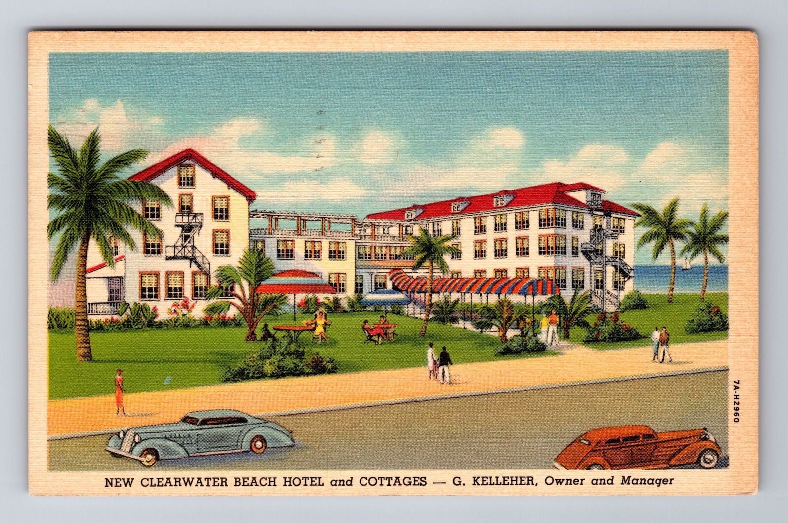 Clearwater Beach FL-Florida, New Clearwater Beach Hotel, Vintage c1931 Postcard