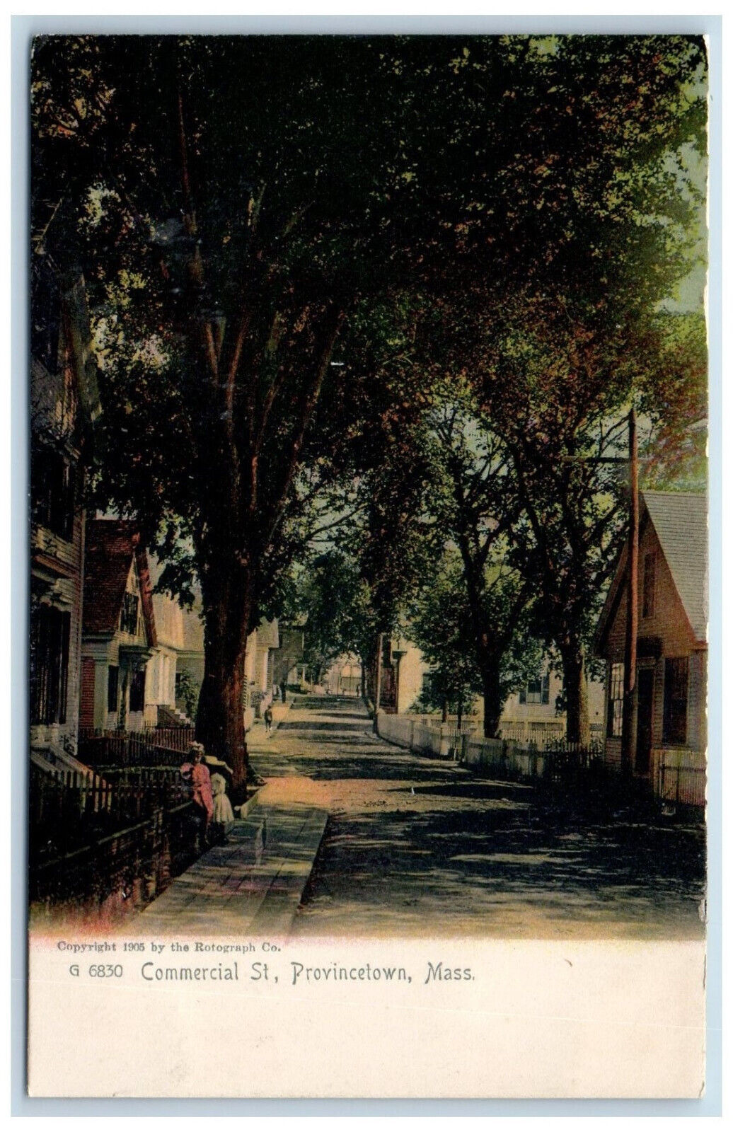 Commercial Street Houses View Provincetown Massachusetts MA Rotograph Postcard