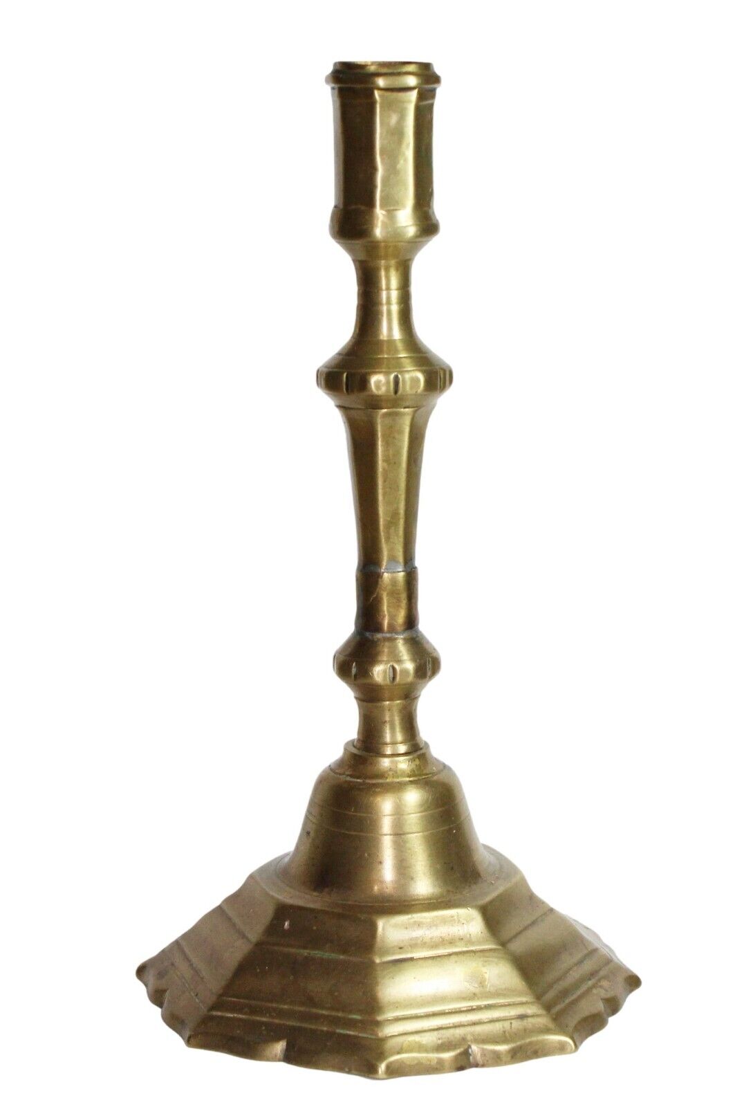Original Early- Mid 18th Century French Brass Candlestick