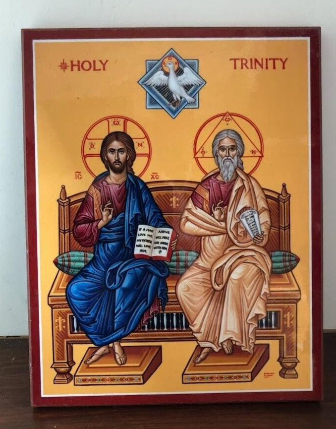 Catholic Church Icon of Holy Trinity 11x8
