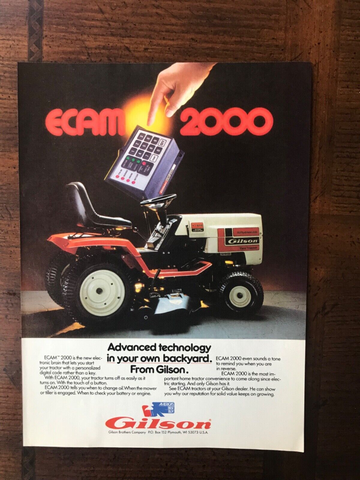 1985 vintage original print ad Gipson ECAM 2000 Lawn Tractors
