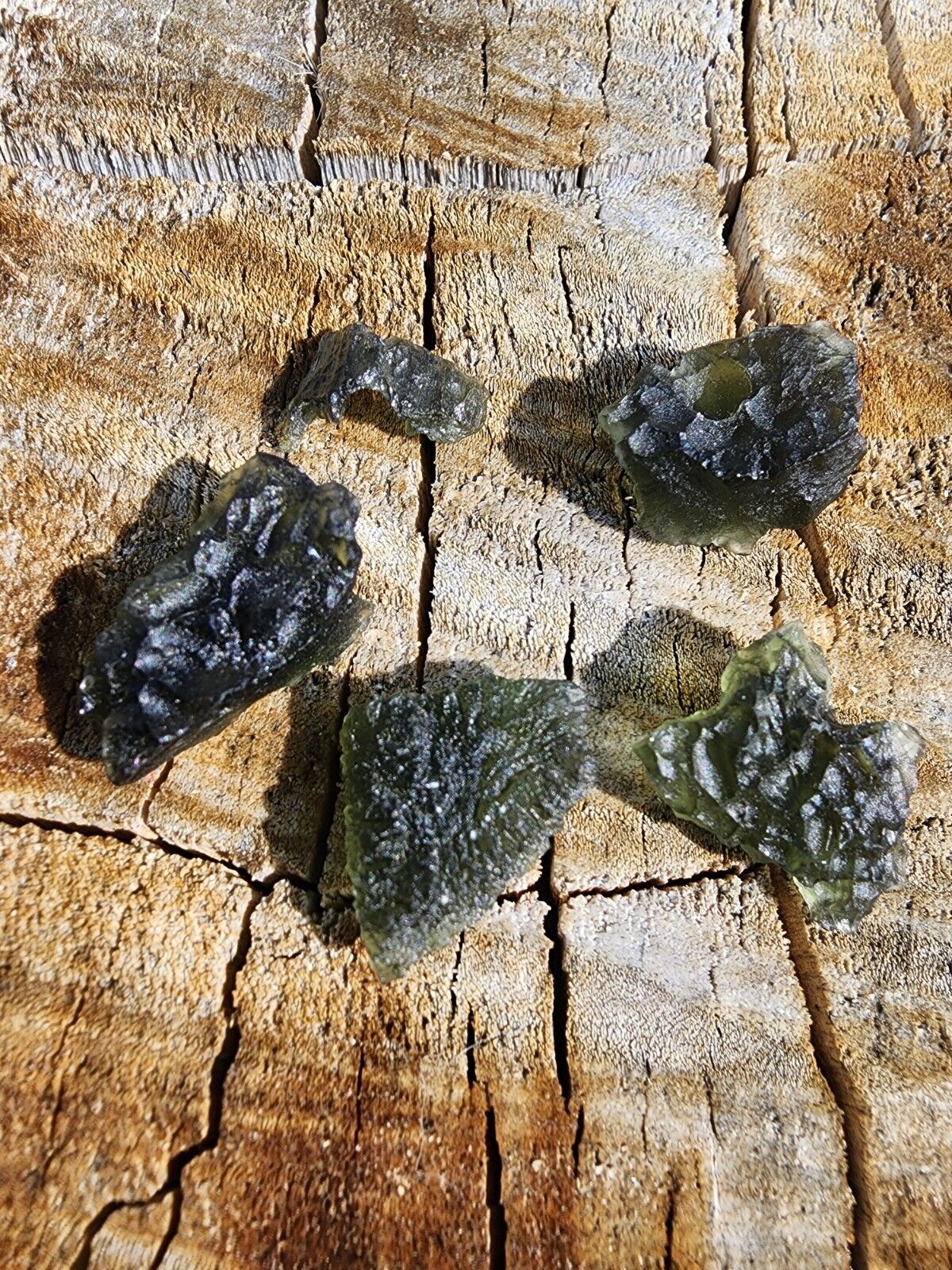 5 Pieces Of Natural Moldavite Out Of This World Tektite Rare Stone 36 Carats 