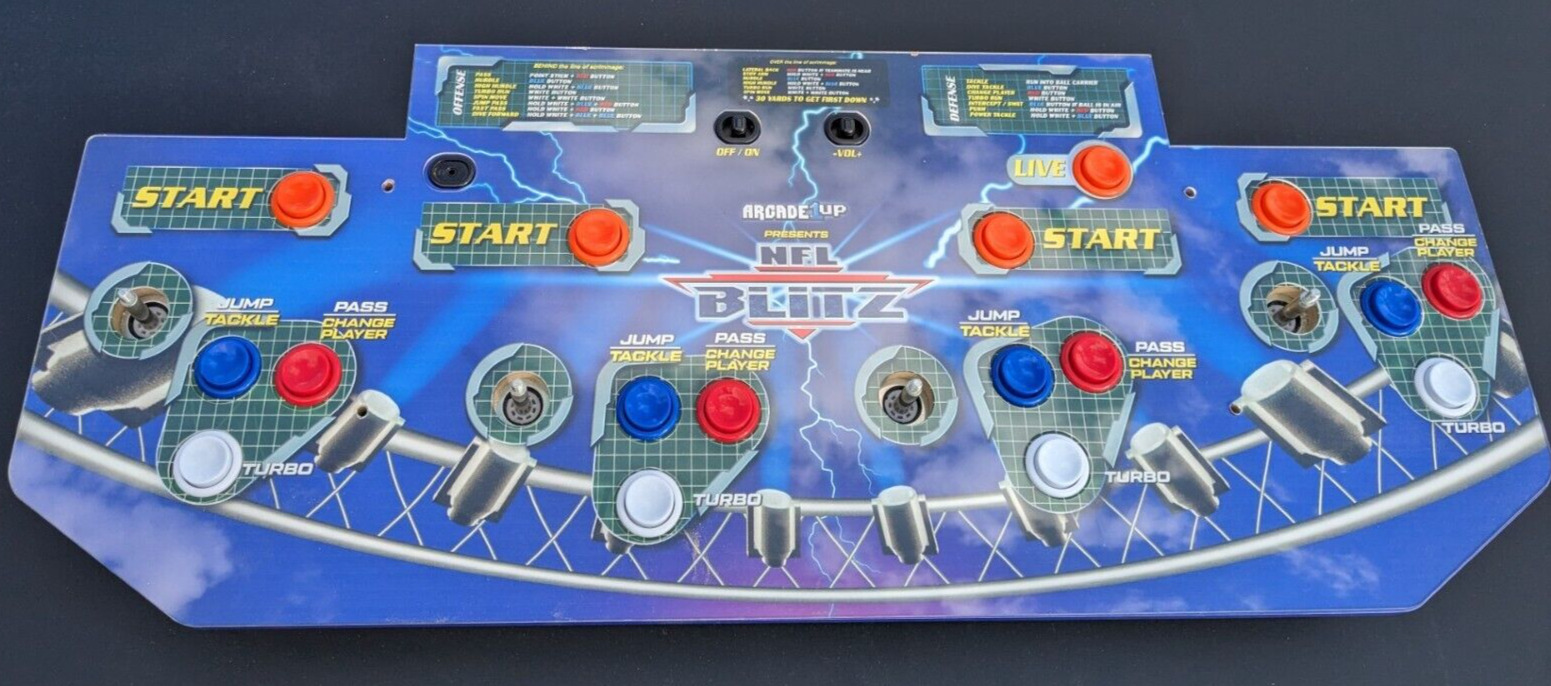 Arcade1up NFL Blitz Control Panel | Controller Deck with plexi