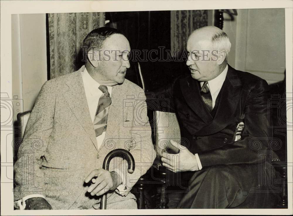 1936 Press Photo Sen. Joseph Robinson & Postmaster Gen. Farley, Pennsylvania