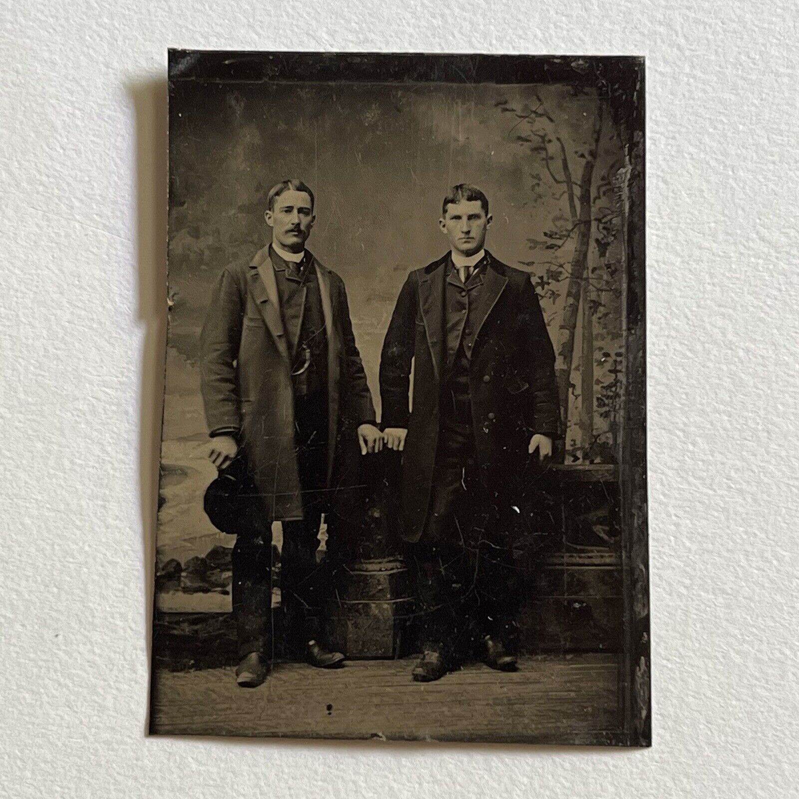Antique Tintype Photograph Handsome Dapper Young Men Sharp Dressers