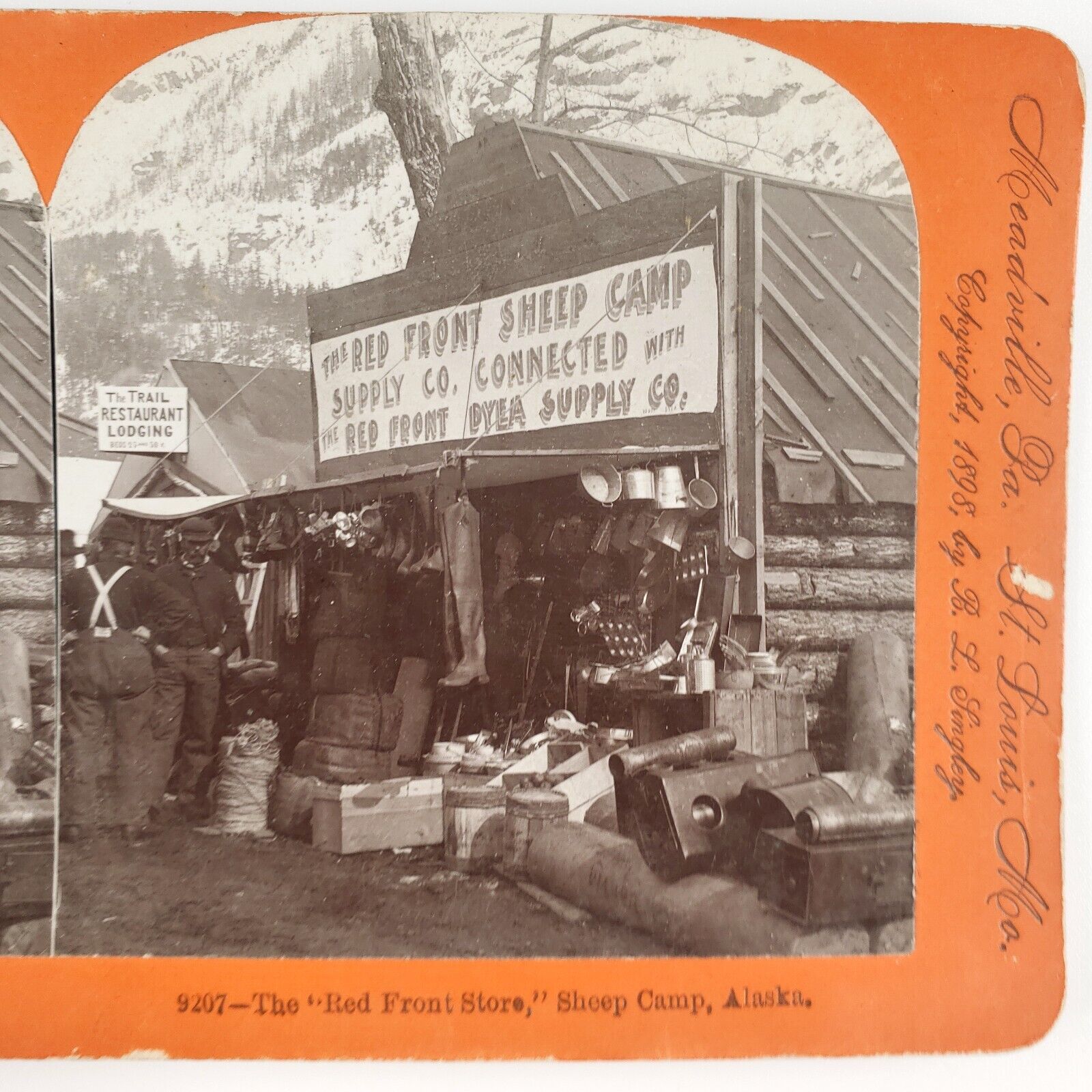 Red Front Sheep Camp Stereoview c1898 Keystone Alaska Chilkoot Trail Gold H1377