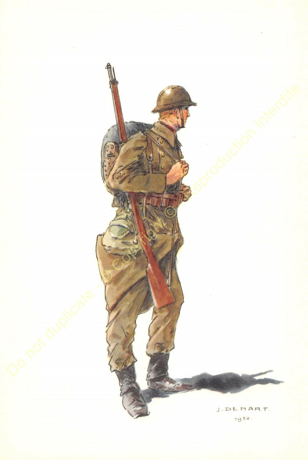 ILLUSTRATION J. DEMART MILITARIA Belgium Infantry de Ligne 1918