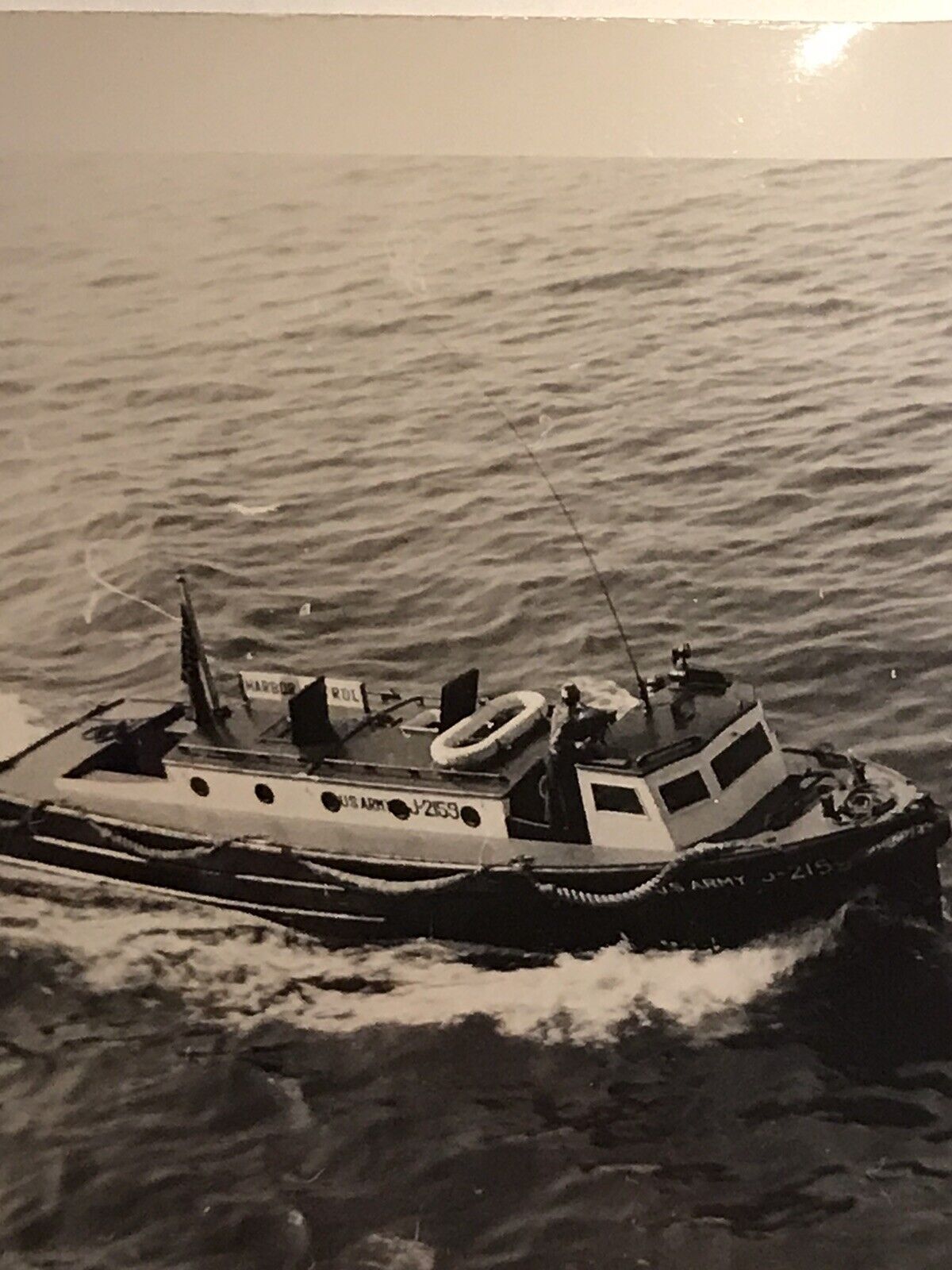 1940’s Tugboat New York Harbor Vintage Photograph Boat Ship Black White