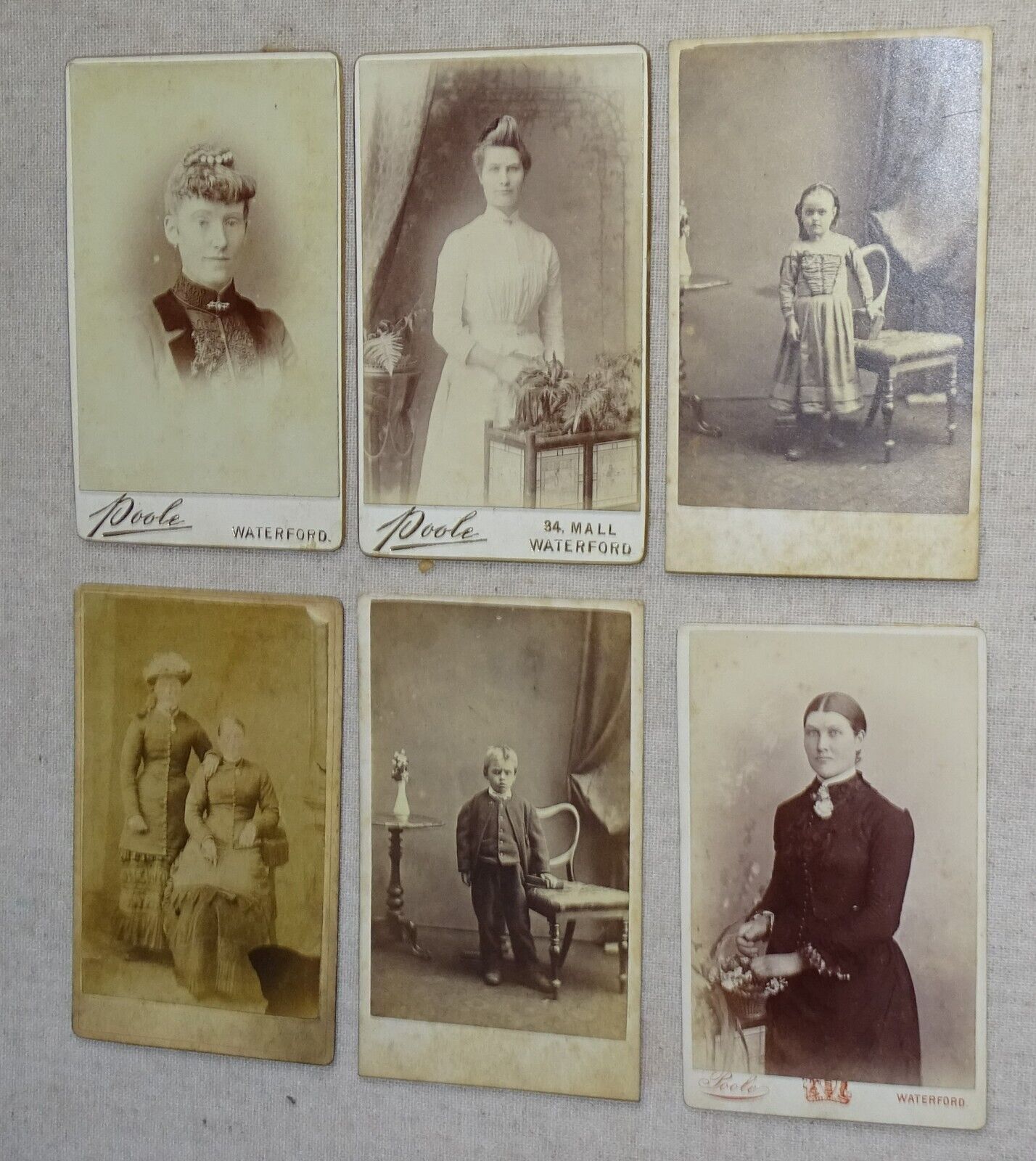6 Waterford Ireland 19th Century CDV Photographs