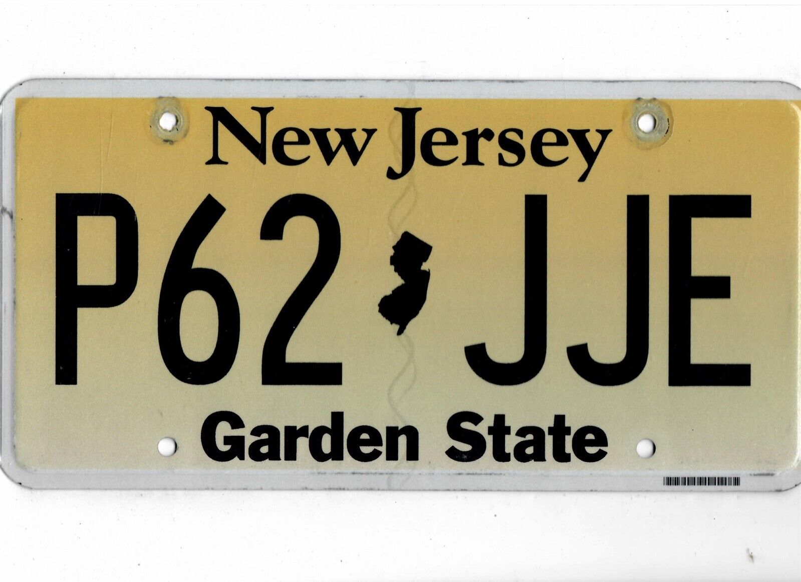 NEW JERSEY passenger license plate \