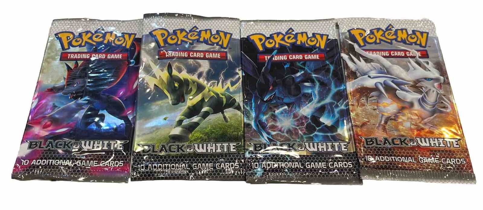 2011 Pokemon Black & White Booster Pack WRAPPERS X4 **OPENED NO CARDS**