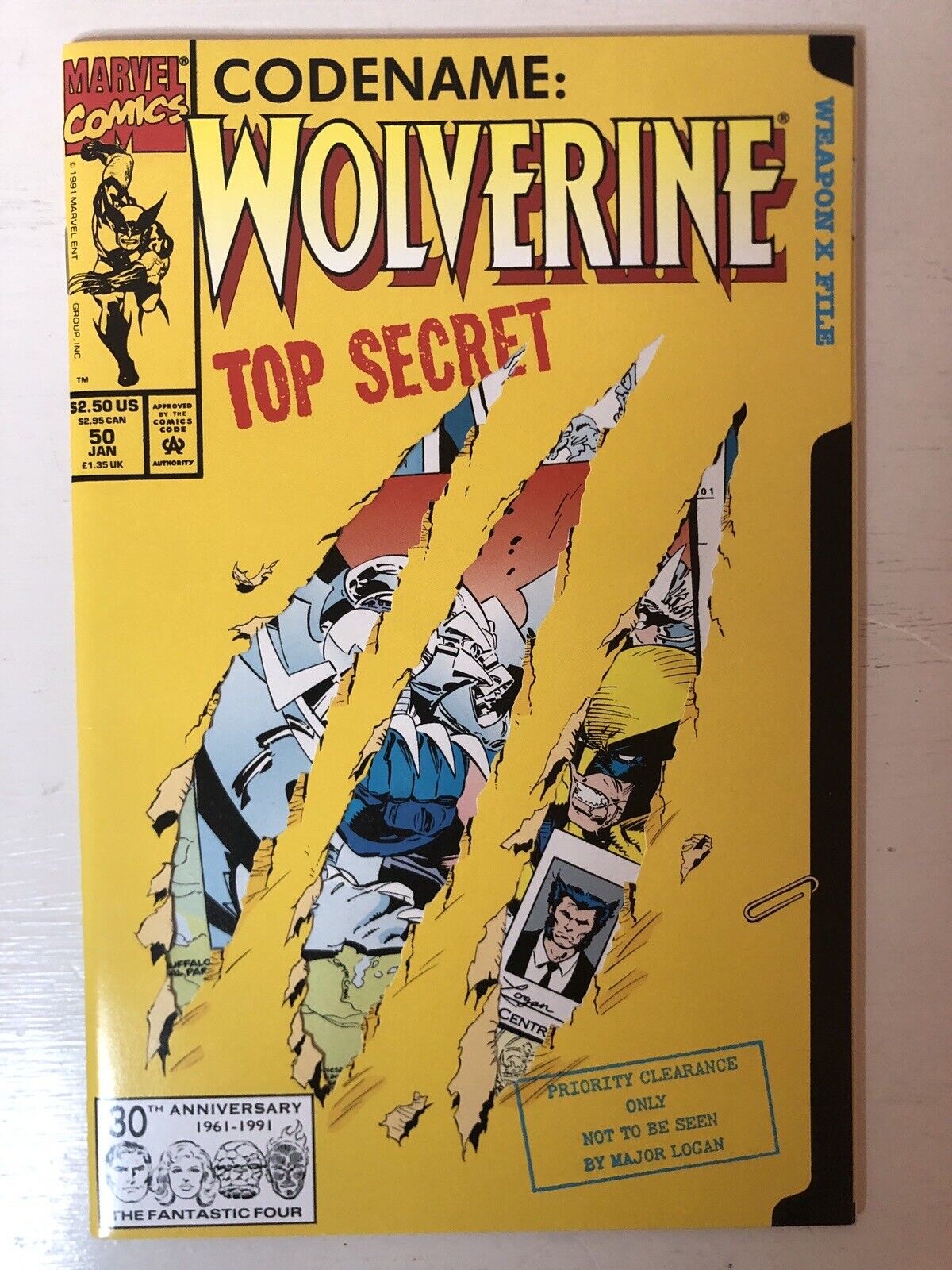 Wolverine, Vol. 2 #50 - Die-Cut Cover Marvel Comics 1992 Shiva Fight NM.