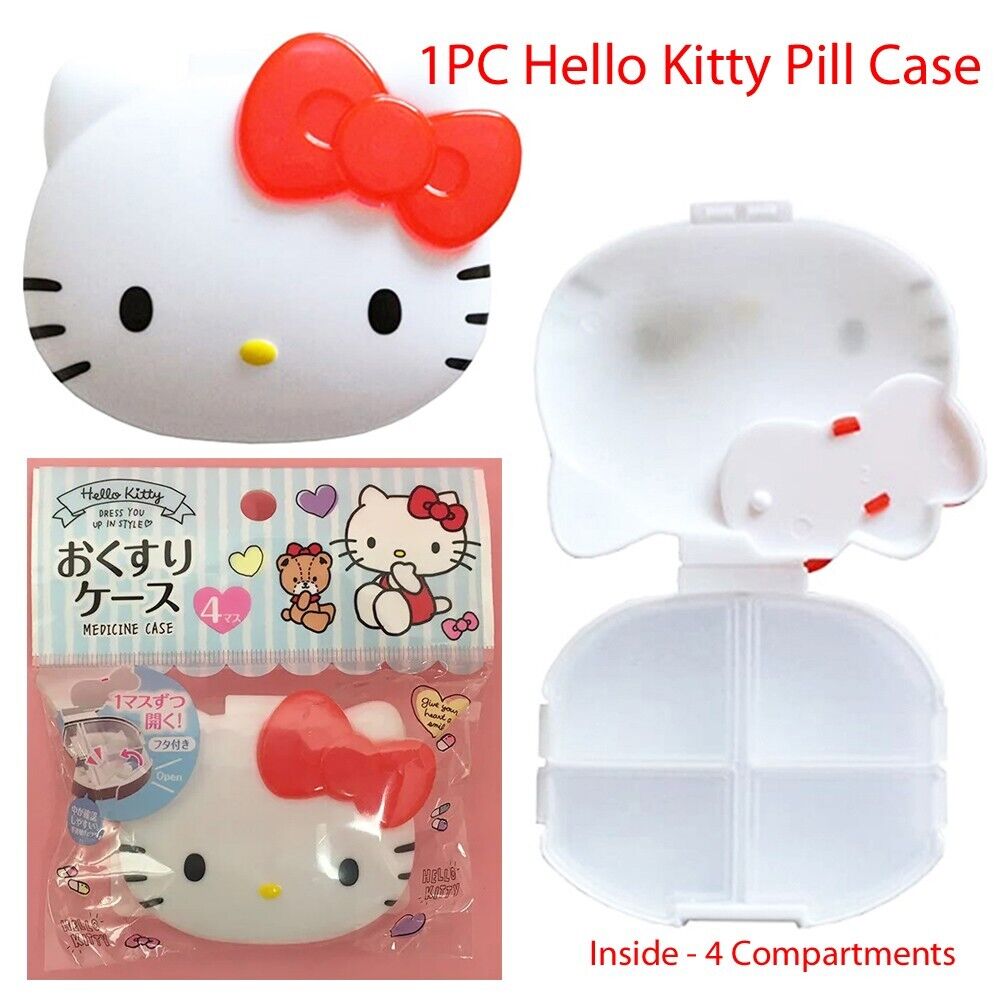 Sanrio Hello Kitty Pill Case Medicine Case 4 Compartments - 1PC Free US Shipment